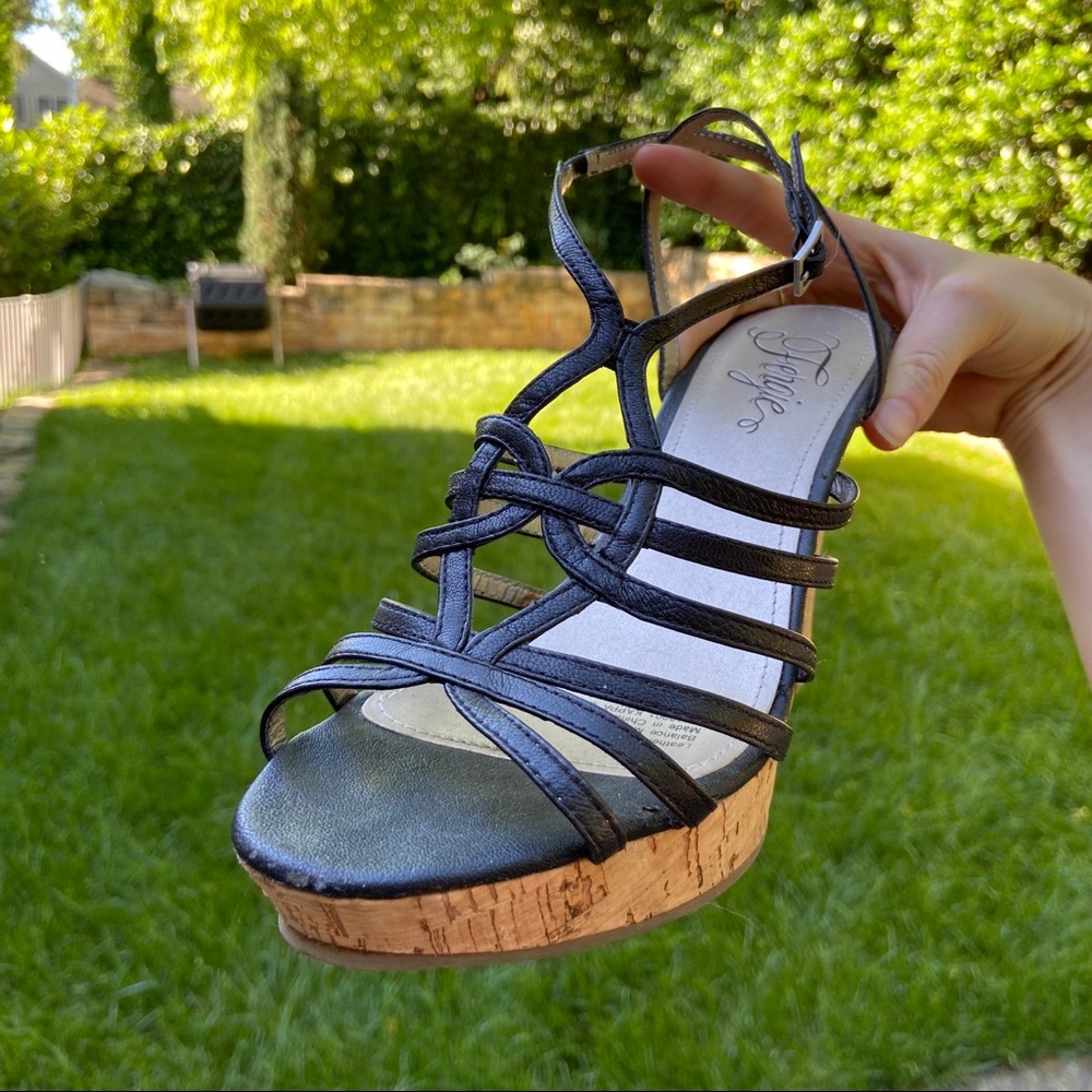 Black summer wedges